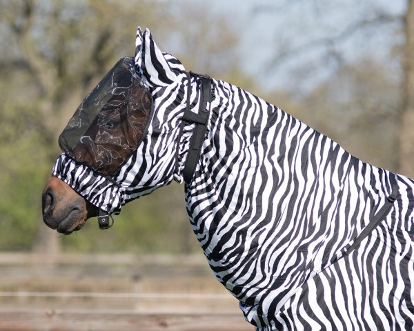 QHP Ekzem Fliegenmaske mit Ohren zebra