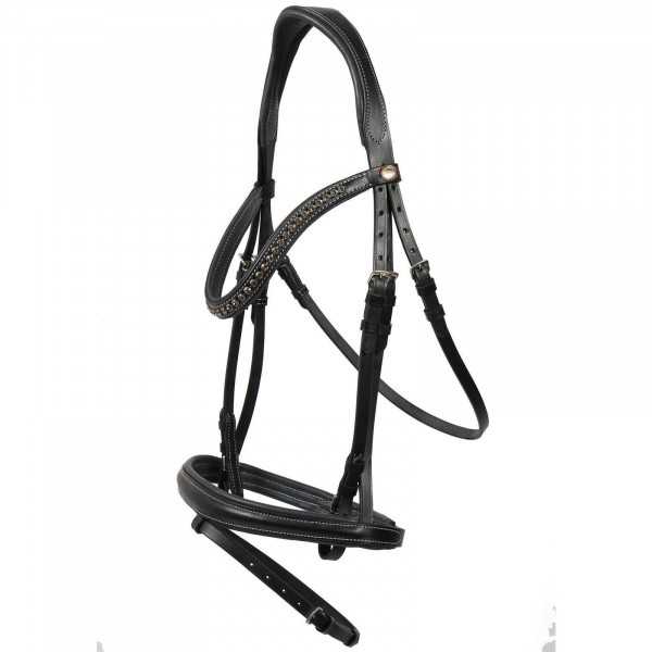 Hans Melzer Trense Badminton schwarz/silber