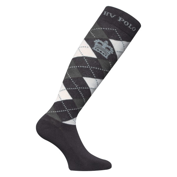 HV Polo Reitsocken Argyle - charcoal grey/soft blue