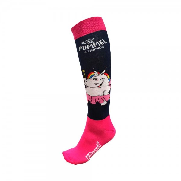 Pummeleinhorn Kniesocken pink