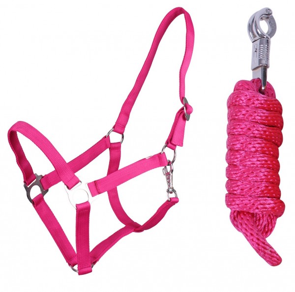 QHP Halfter + Strick Set | viele verschiedene Farben