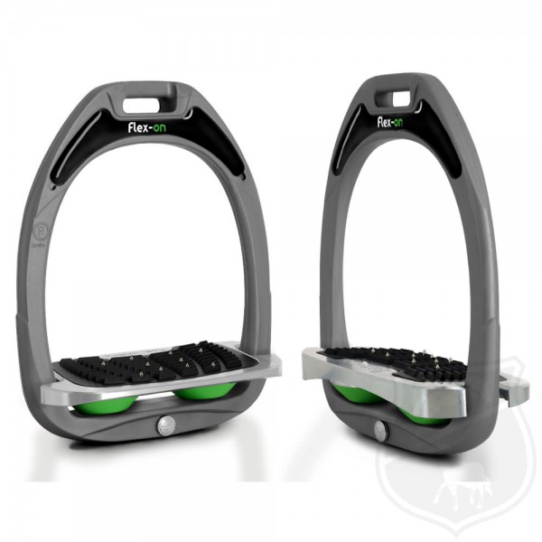 Flex-on Steigbügel Green Composite Line – Hell Grau / Shock Absorber Grün