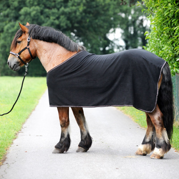 Kavalkade Fleece-Abschwitzdecke Kaltblut Ecoline Schwarz/Grau/Bordeaux