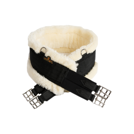 Kentucky Lammfell Sattelgurt - schwarz