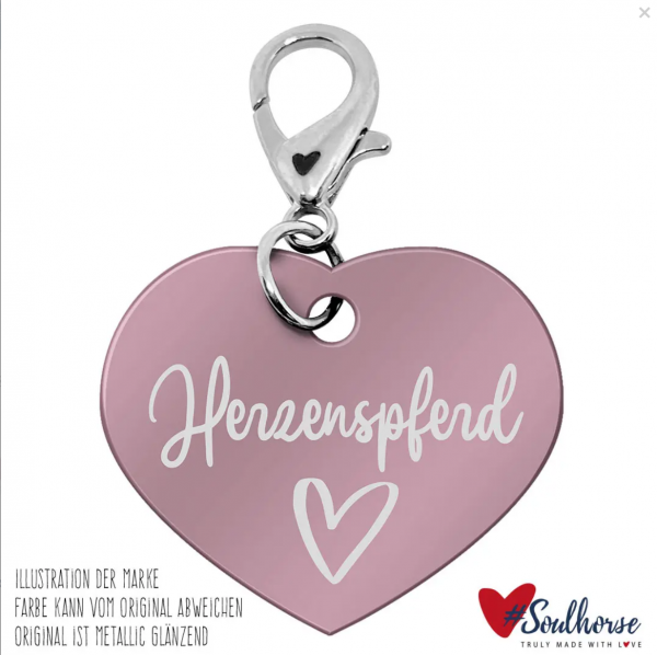 Soulhorse Marke "Herzenspferd" Pferdemarke rose